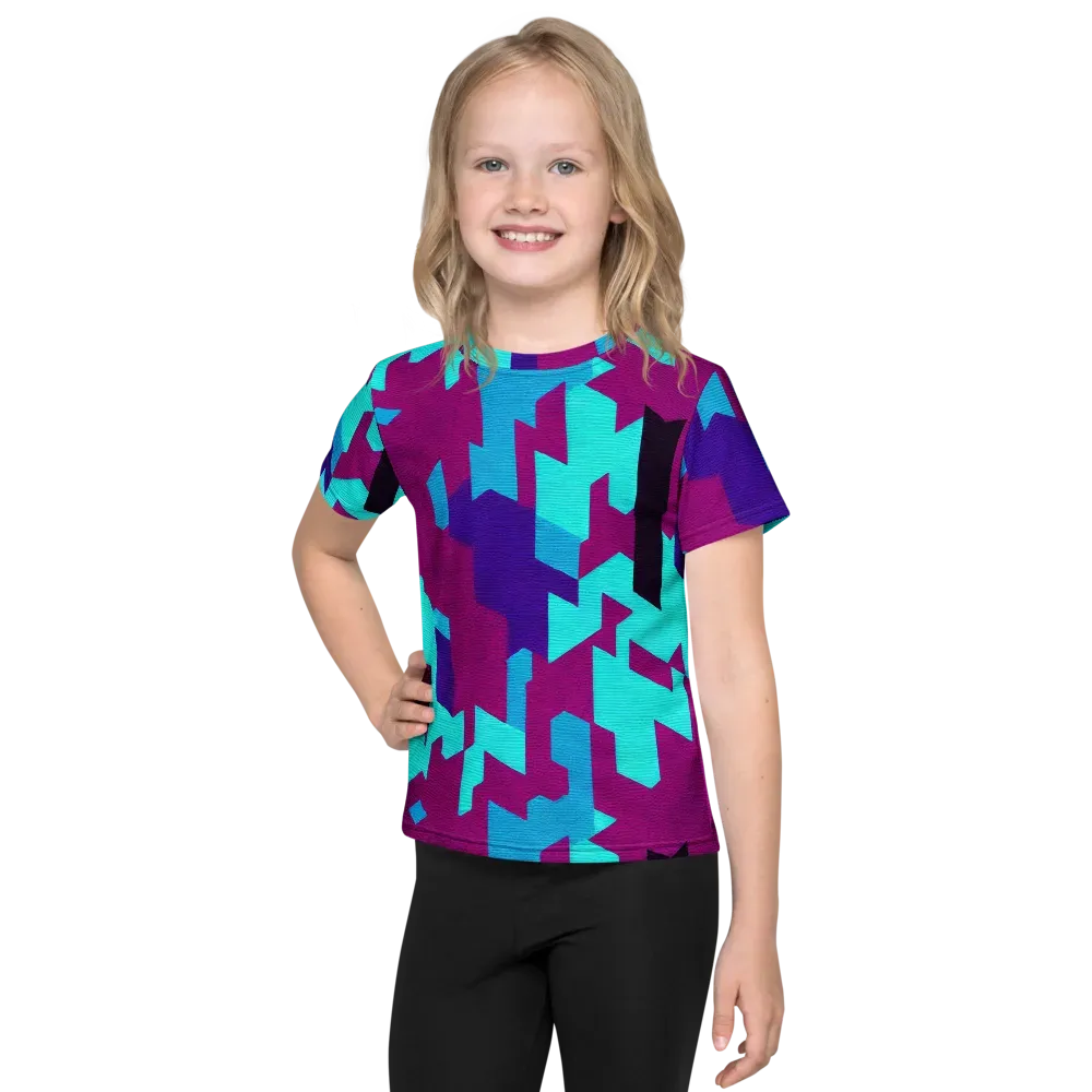 Electric Facets on Kids Crew Neck T-Shirt — Front