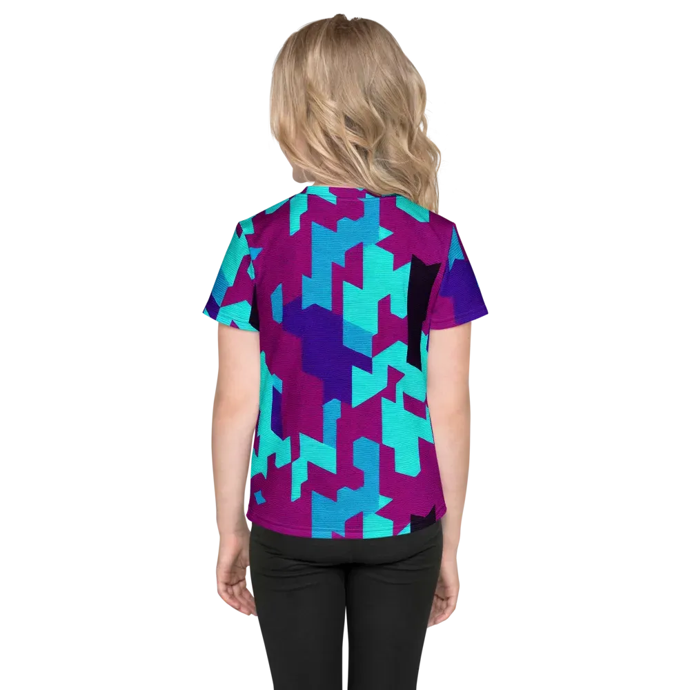 Electric Facets on Kids Crew Neck T-Shirt — Back