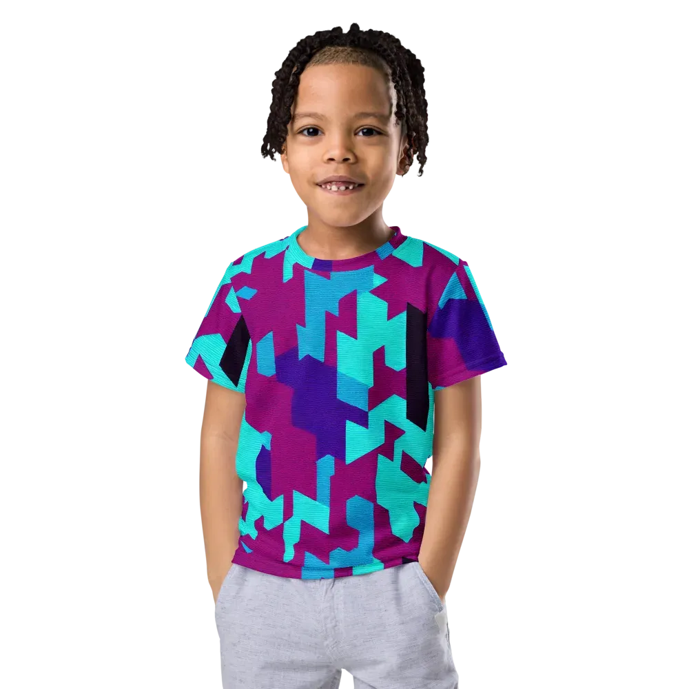 Electric Facets on Kids Crew Neck T-Shirt — Front