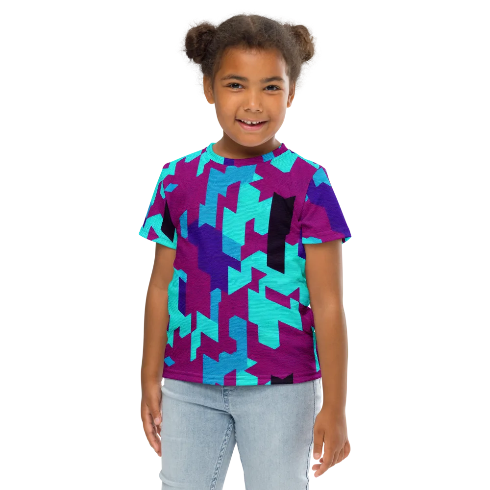 Electric Facets on Kids Crew Neck T-Shirt — Front