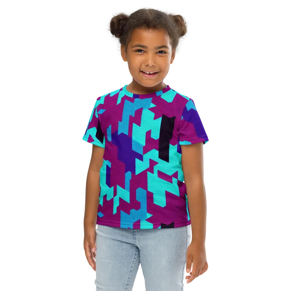 Electric Facets on Kids Crew Neck T-Shirt — Front