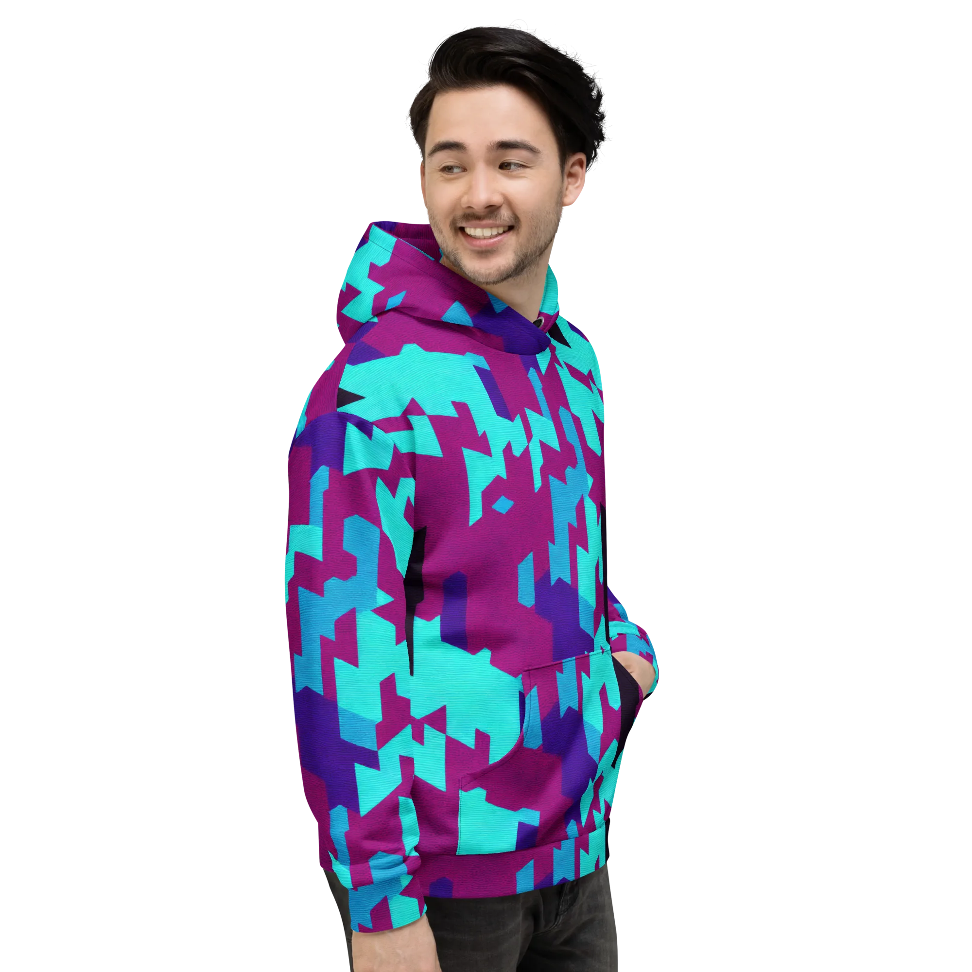 Electric Facets on Hoodie — Right
