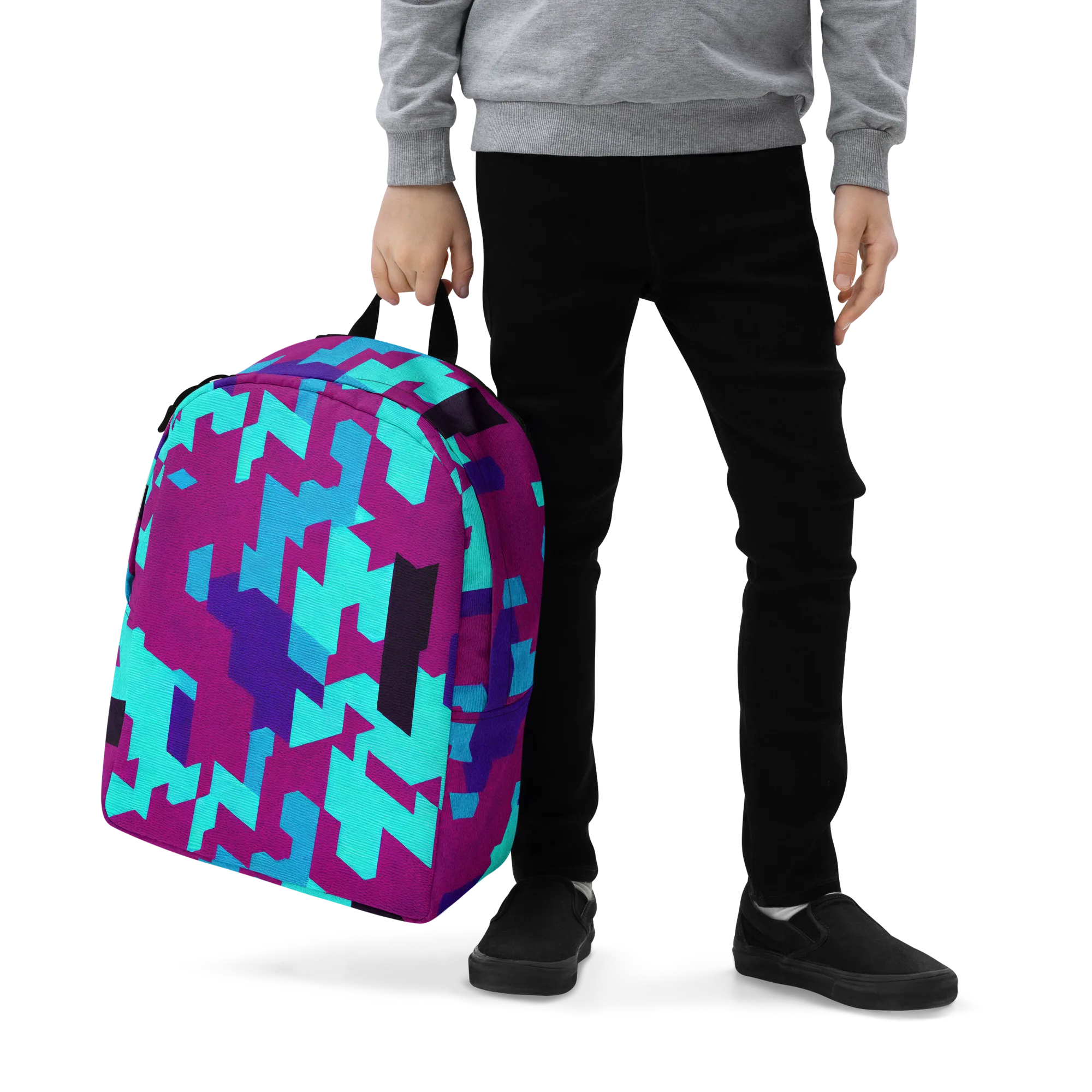 Electric Facets on Minimalist Backpack — Zoomed-in