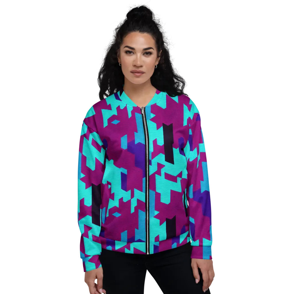 Electric Facets on Bomber Jacket — Front
