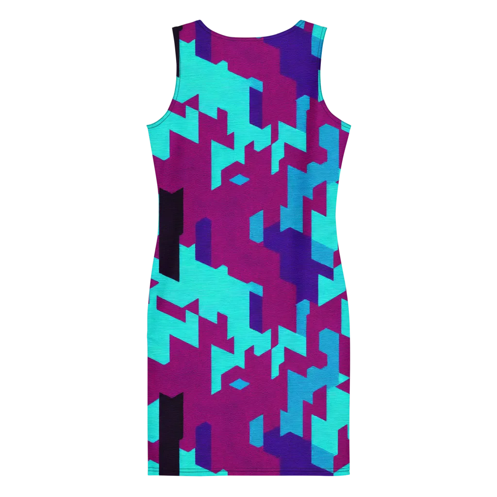 Electric Facets on Bodycon Dress — Back