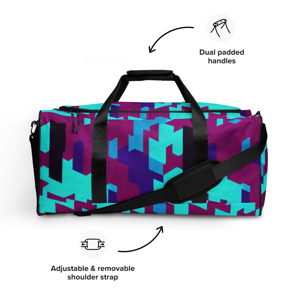 Electric Facets on Duffle Bag — Front