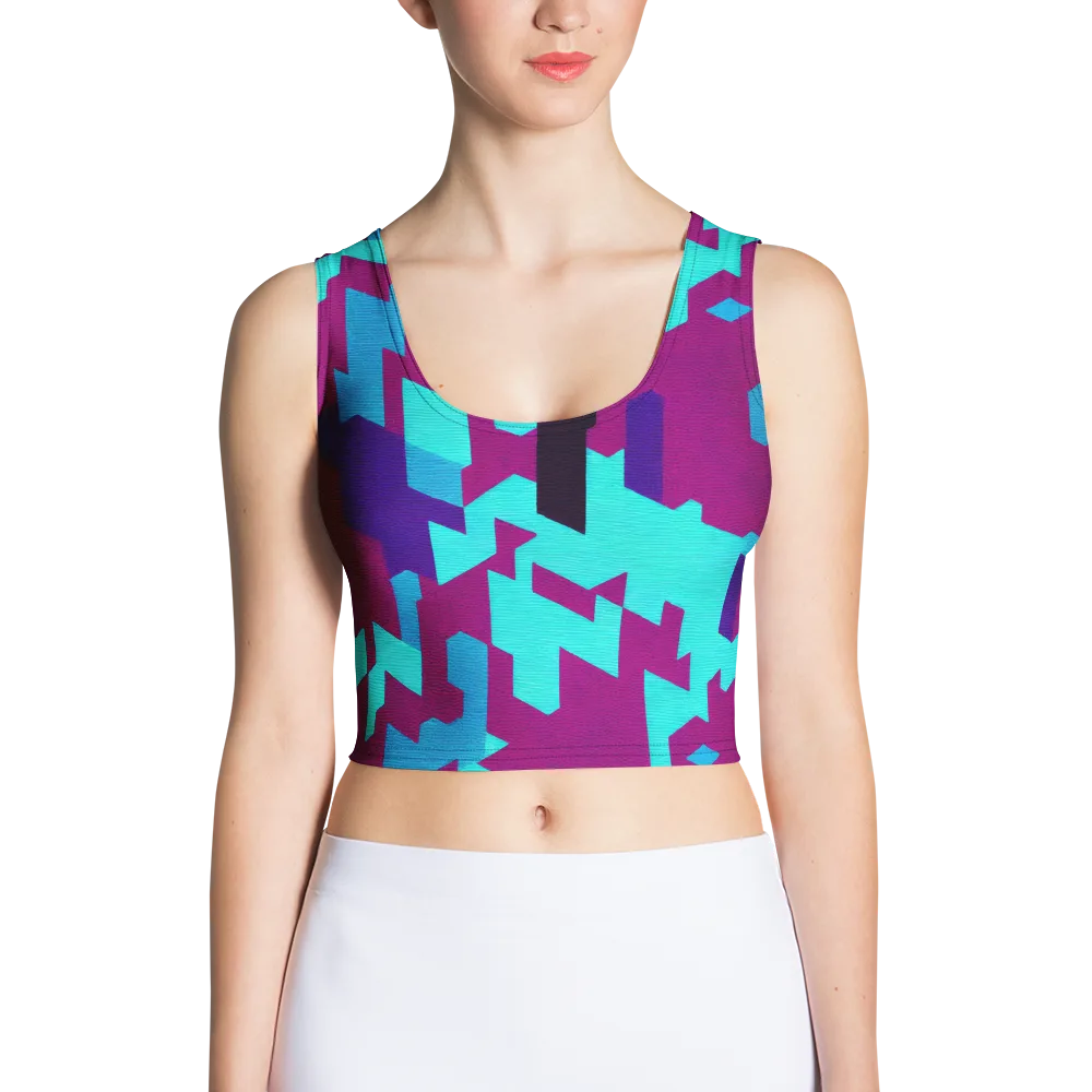 Electric Facets on Crop Top — Front