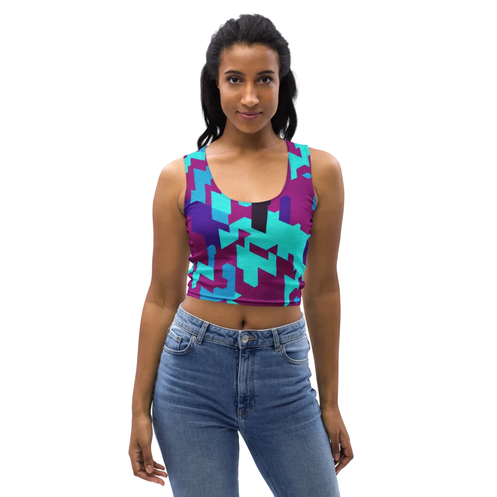 Electric Facets on Crop Top — Front