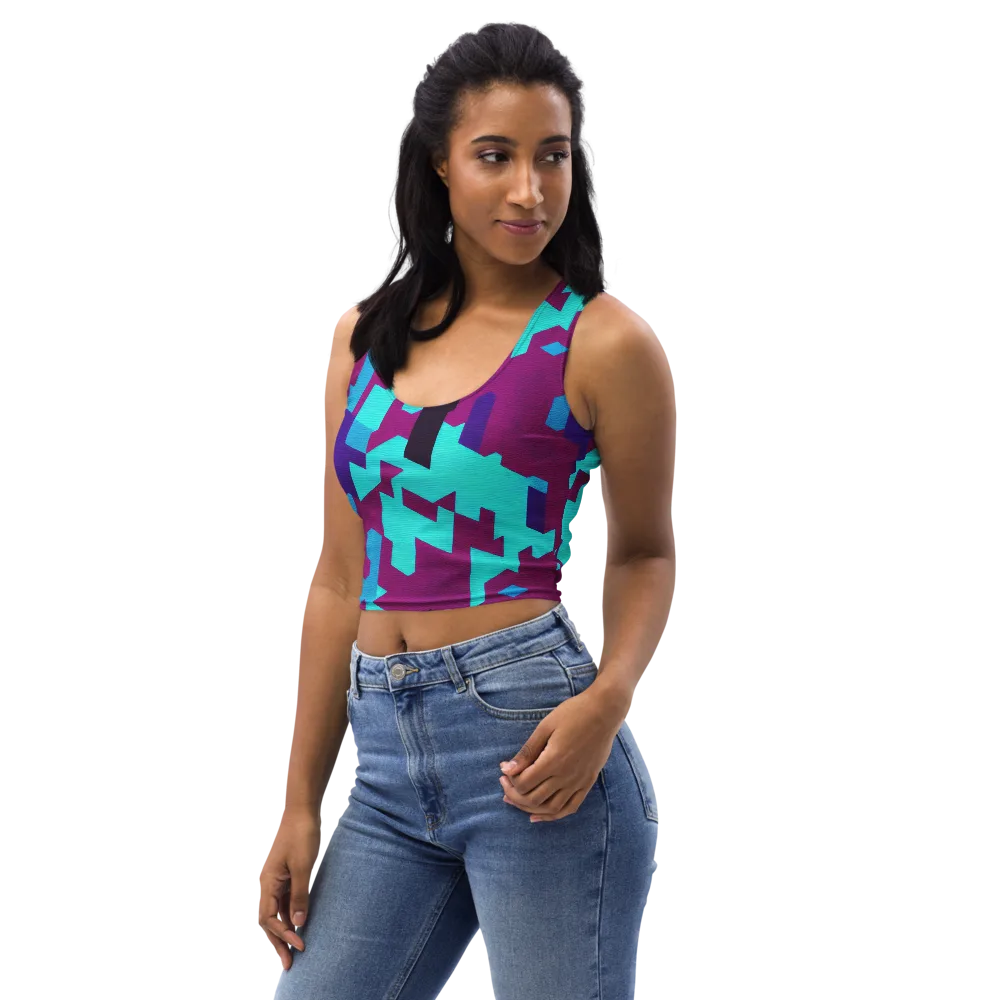 Electric Facets on Crop Top — Left Front
