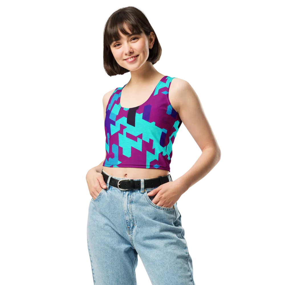 Electric Facets on Crop Top — Front