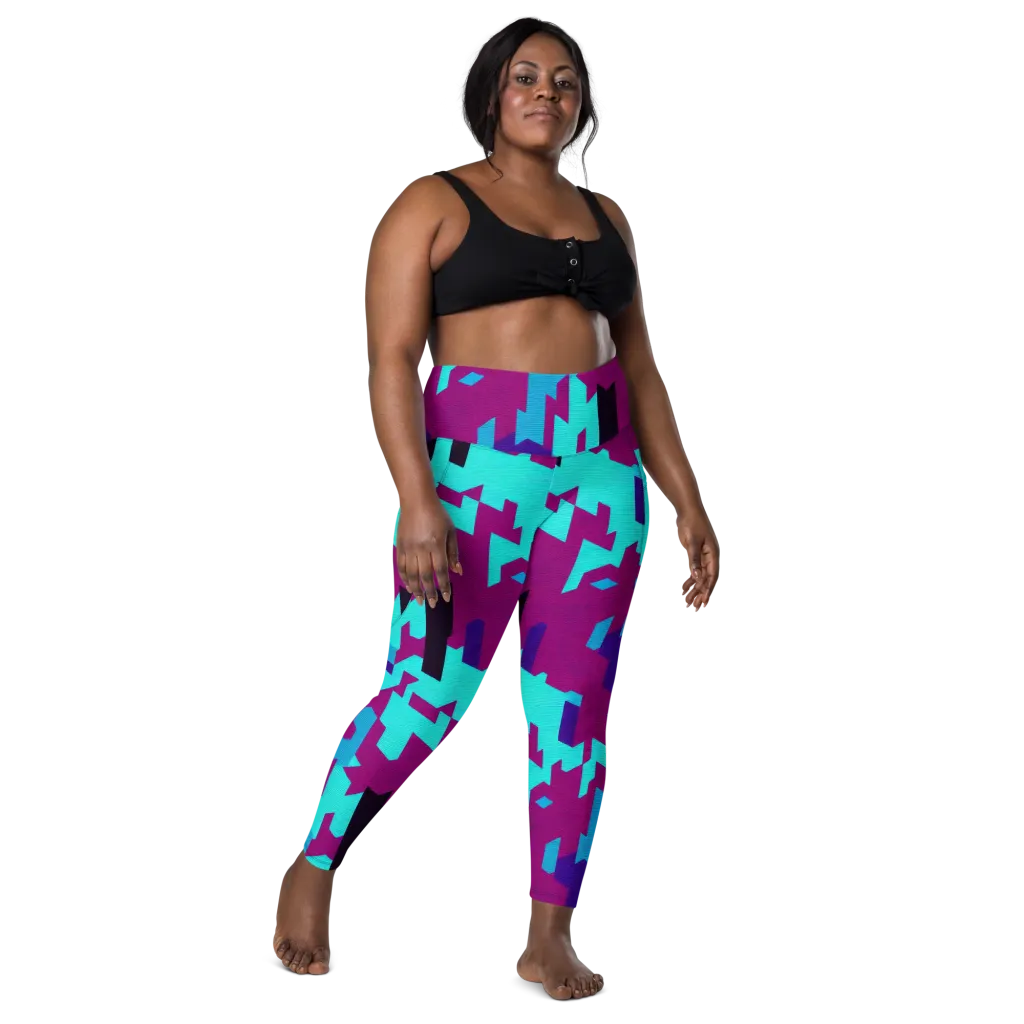 Electric Facets on Leggings with Pockets — Front