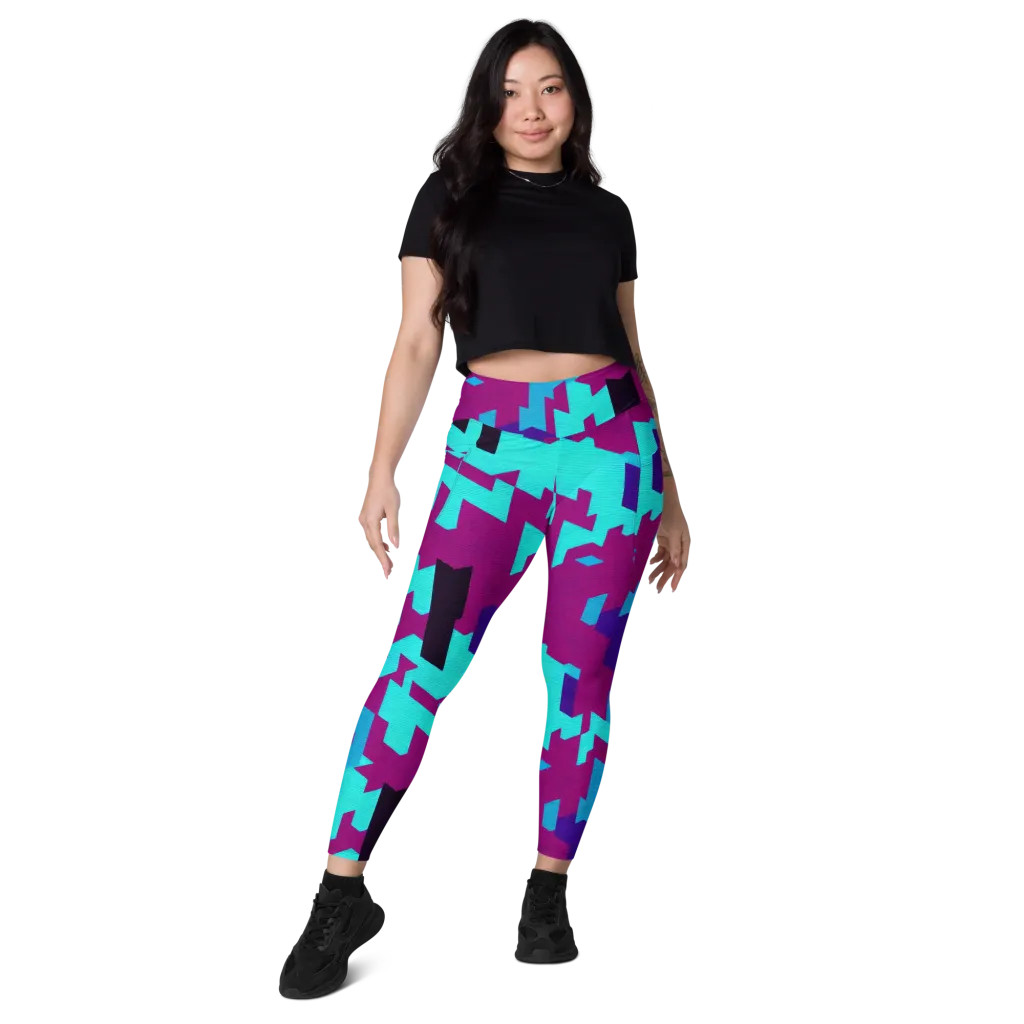 Electric Facets on Leggings with Pockets — Front