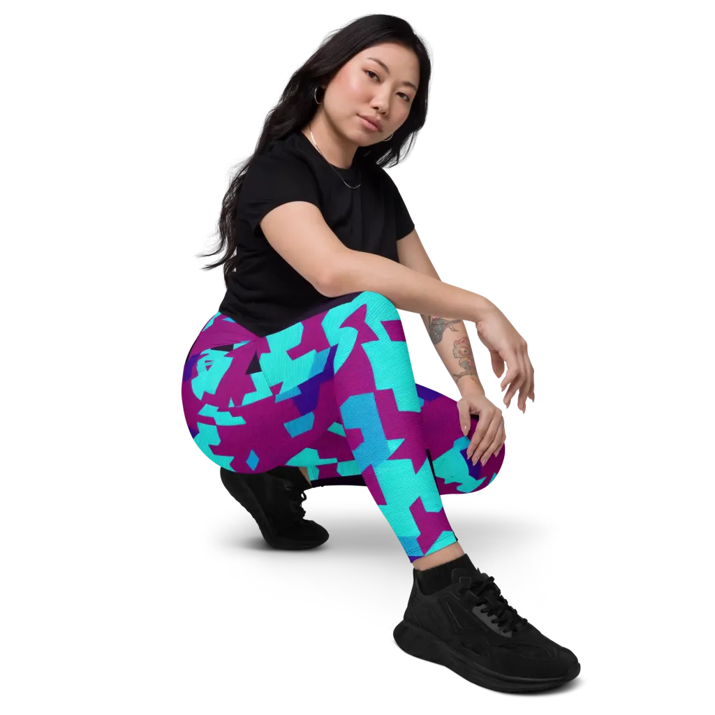 Electric Facets on Leggings with Pockets — Right Front