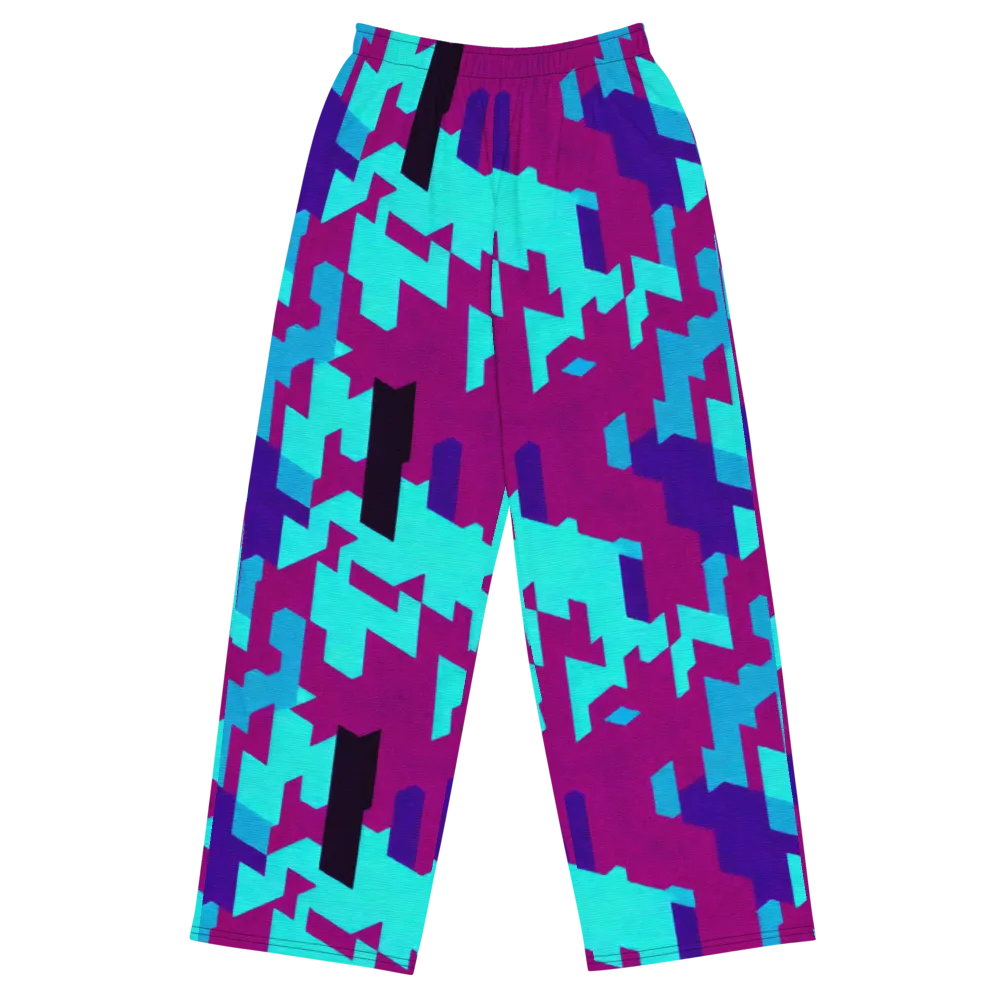 Electric Facets on Wide-Leg Pants — Front