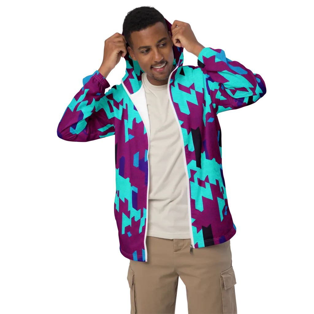 Electric Facets on Men's Windbreaker — Front
