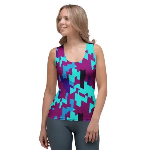 Electric Facets on a Women's Tank Top