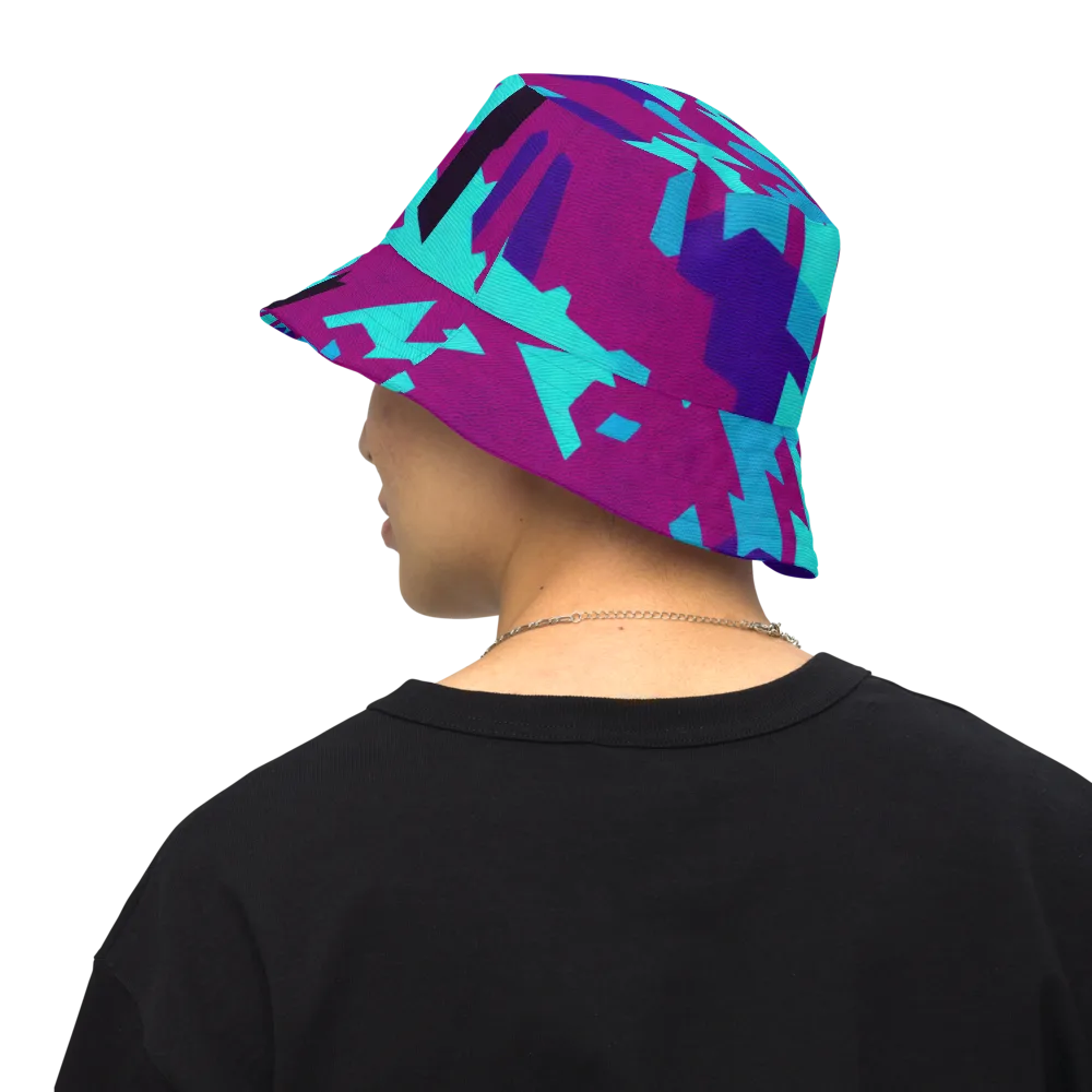 Electric Facets on Reversible Bucket Hat — Back Inside