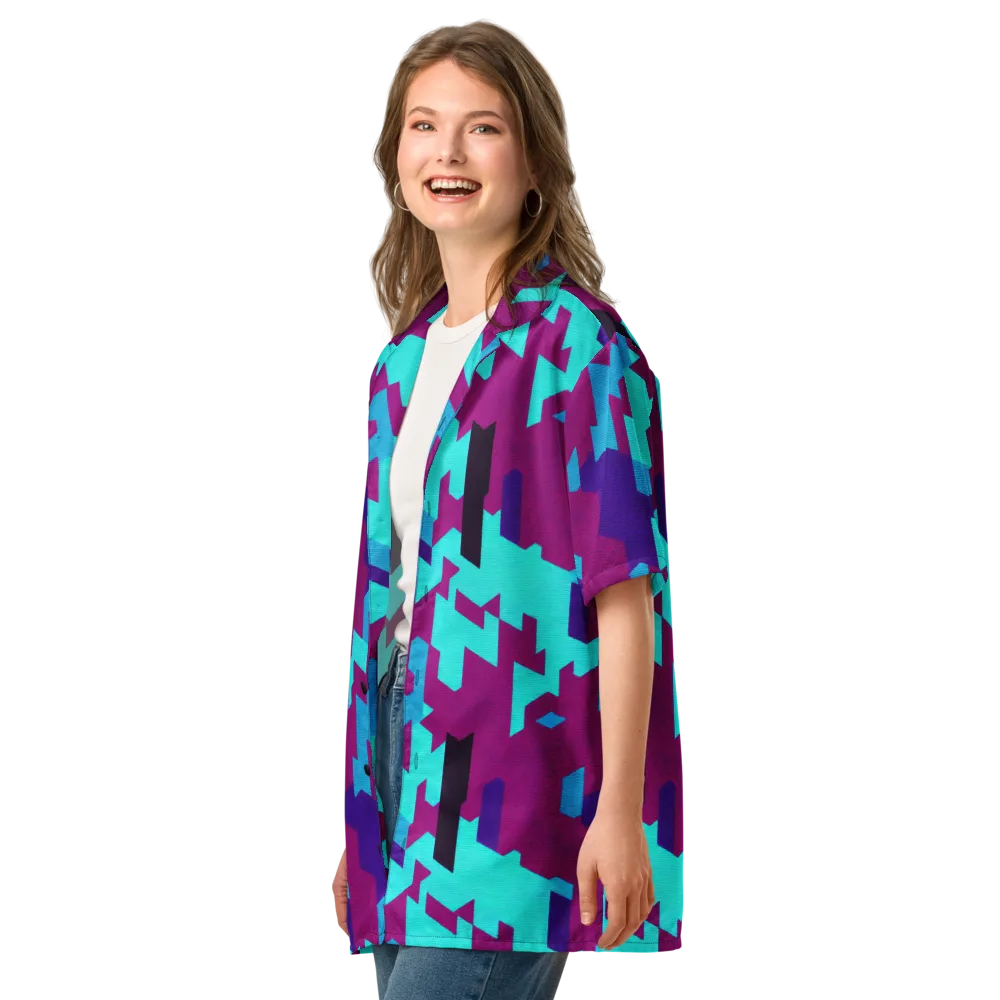 Electric Facets on Button Shirt — Left Front
