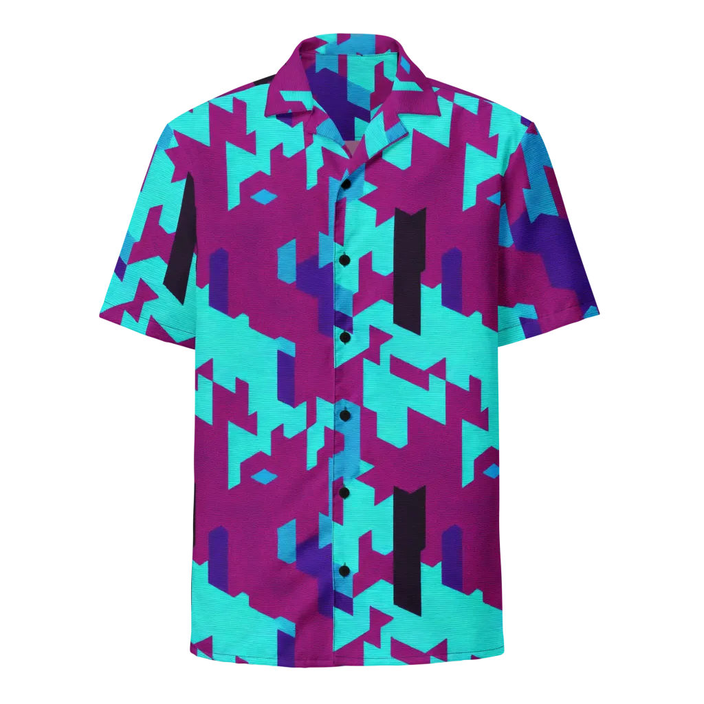 Electric Facets on Button Shirt — Front