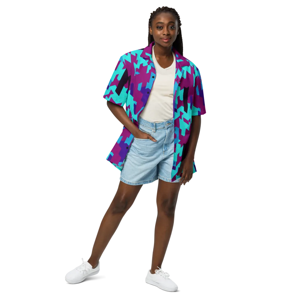 Electric Facets on Button Shirt — Front