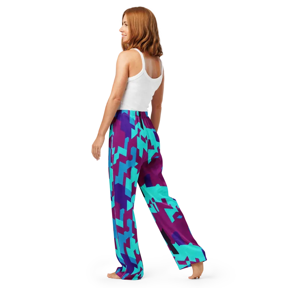 Electric Facets on Women's Pajama Pants — Back