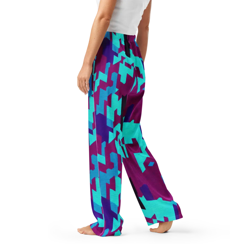 Electric Facets on Women's Pajama Pants — Left