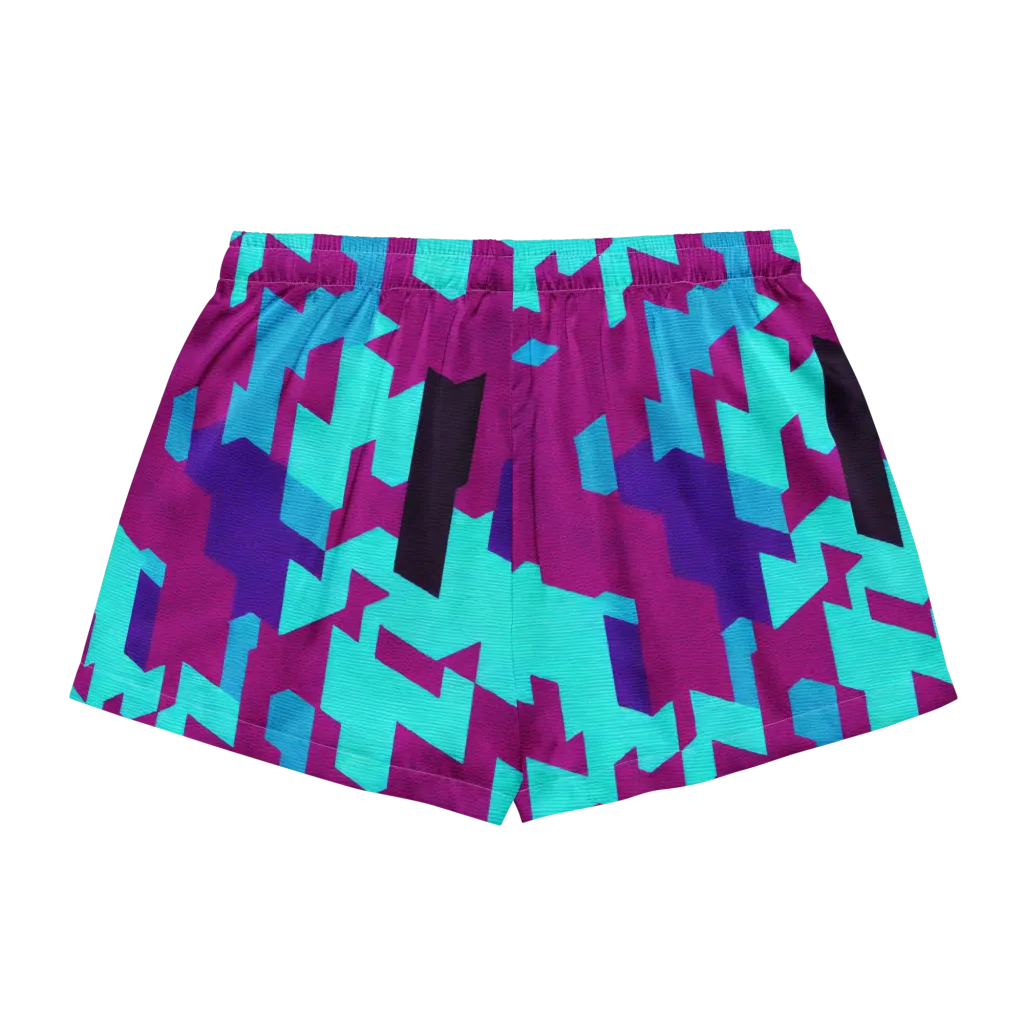 Electric Facets on Women's Pajama Shorts — Back