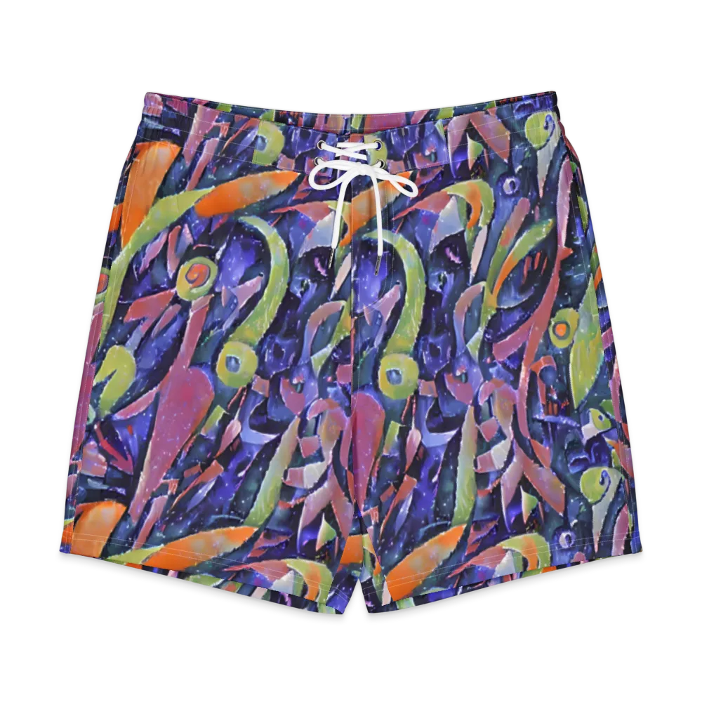 Galactic Brushwork on Men's Board Shorts — Front
