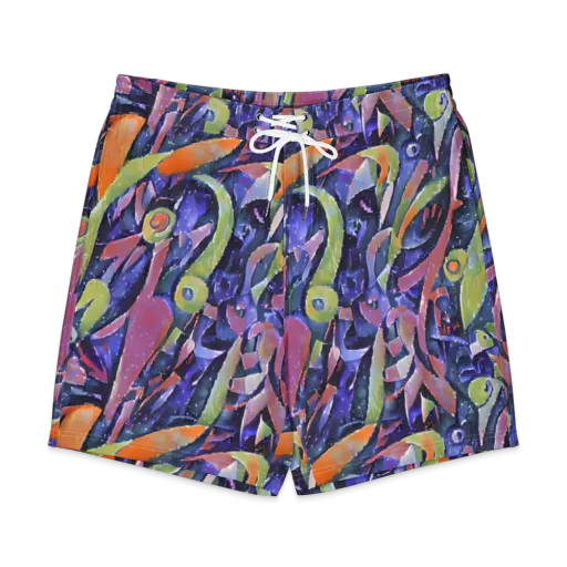 Galactic Brushwork on a Men's Board Shorts