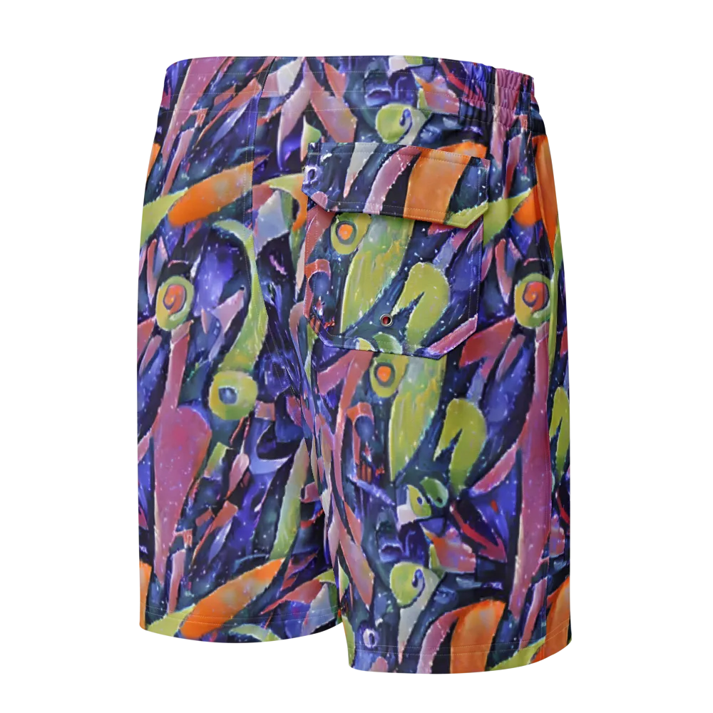 Galactic Brushwork on Men's Board Shorts — Back