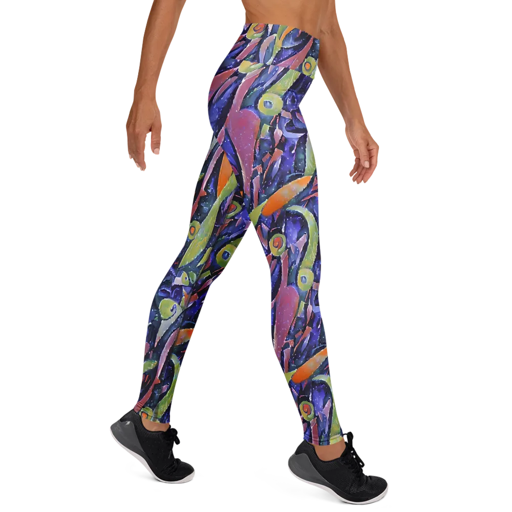 Galactic Brushwork on Yoga Leggings — Right