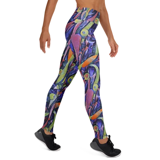 Galactic Brushwork on a Yoga Leggings