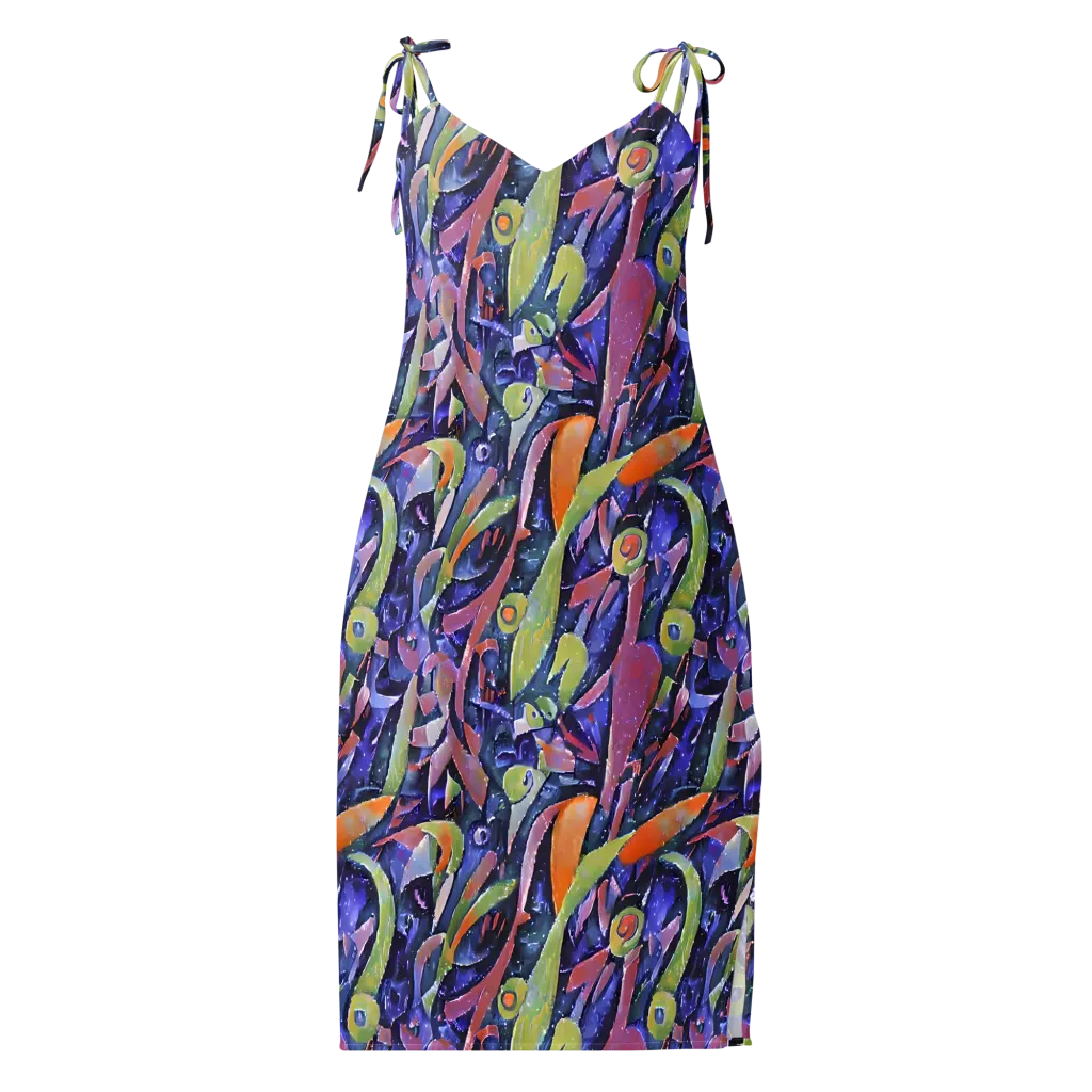 Galactic Brushwork on Slip Dress — Front