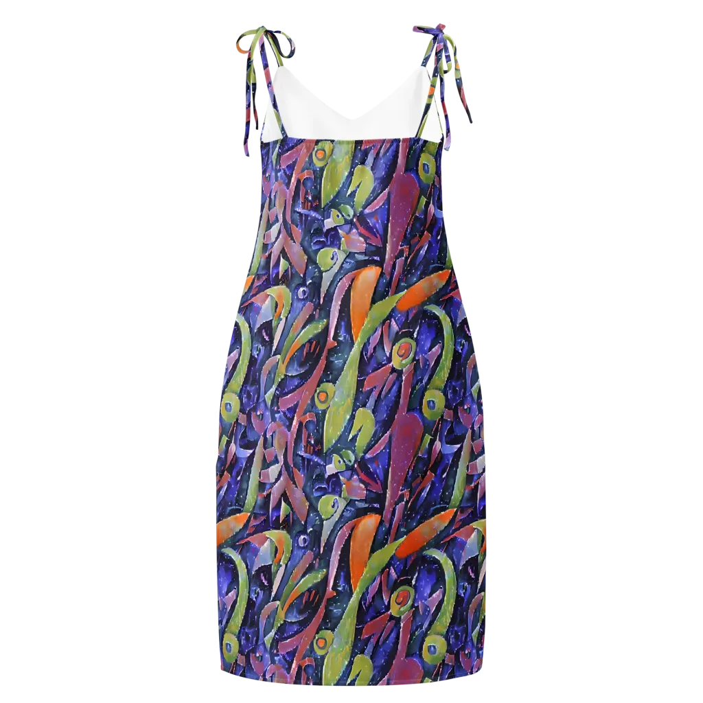 Galactic Brushwork on Slip Dress — Back