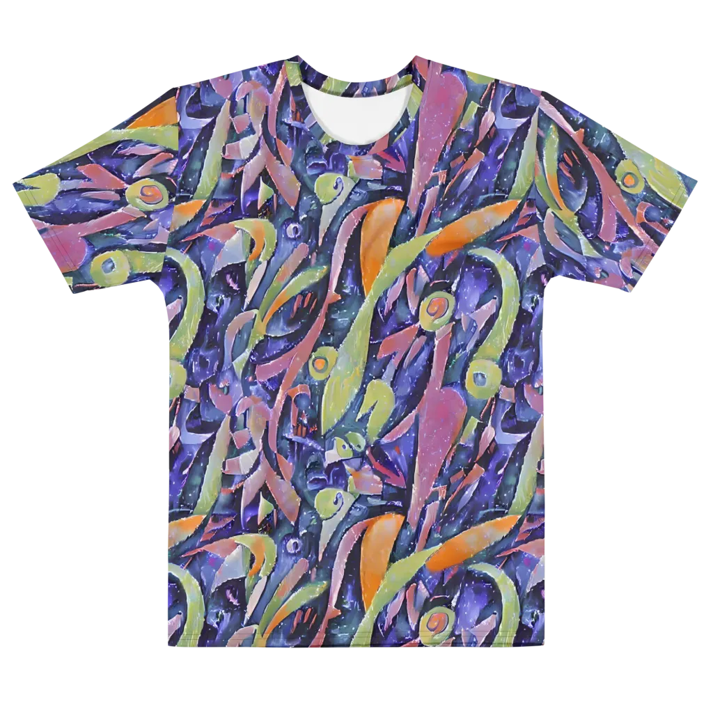 Galactic Brushwork on Men's Cotton Crew Neck T-Shirt — Front