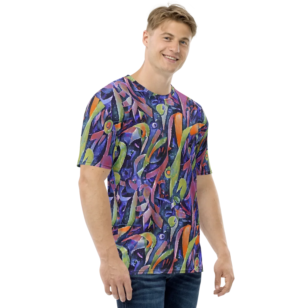 Galactic Brushwork on Men's Crew Neck T-Shirt — Right