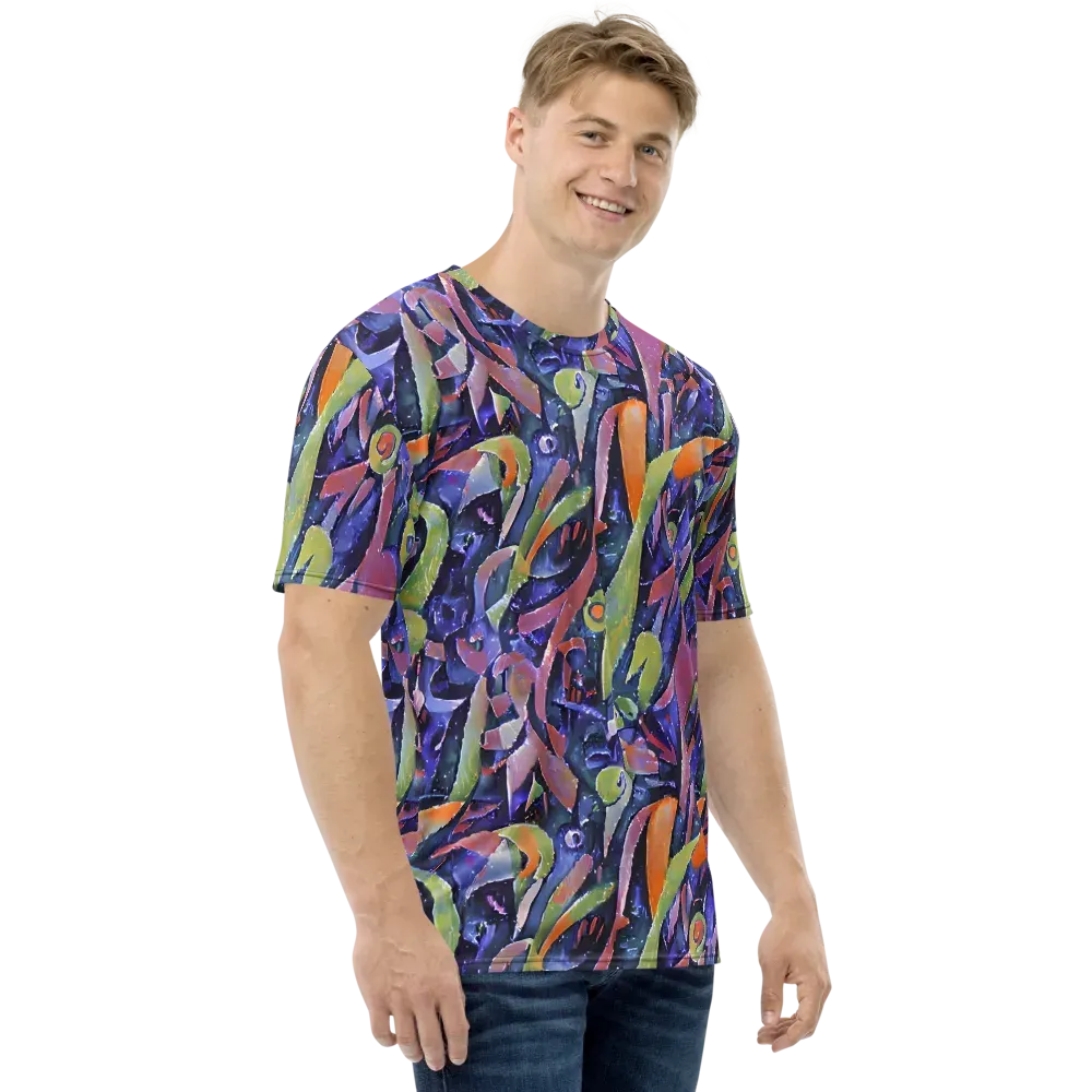 Galactic Brushwork on Men's Crew Neck T-Shirt — Right