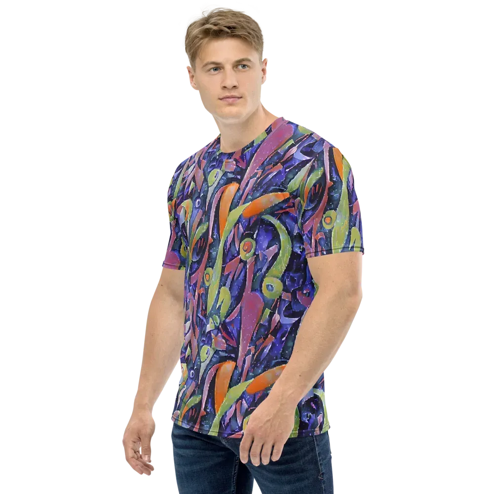 Galactic Brushwork on Men's Crew Neck T-Shirt — Left