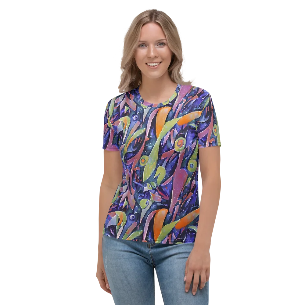 Galactic Brushwork on Women's Crew Neck T-Shirt — Front