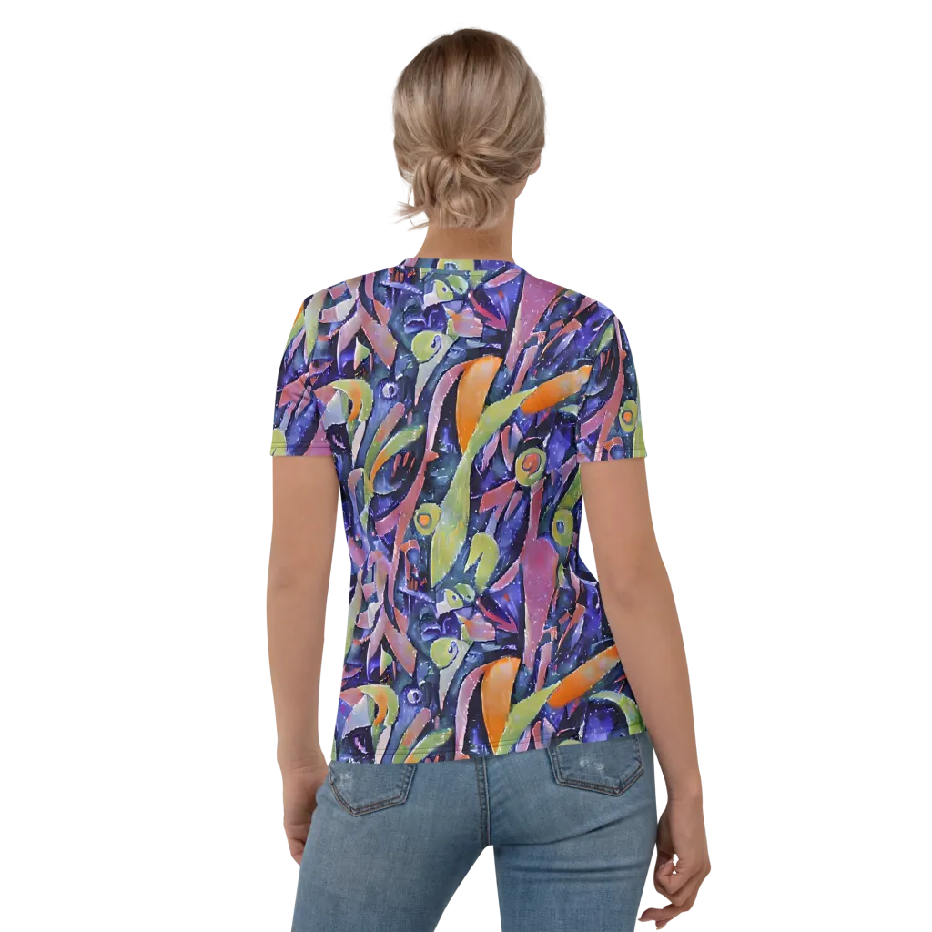 Galactic Brushwork on Women's Crew Neck T-Shirt — Back