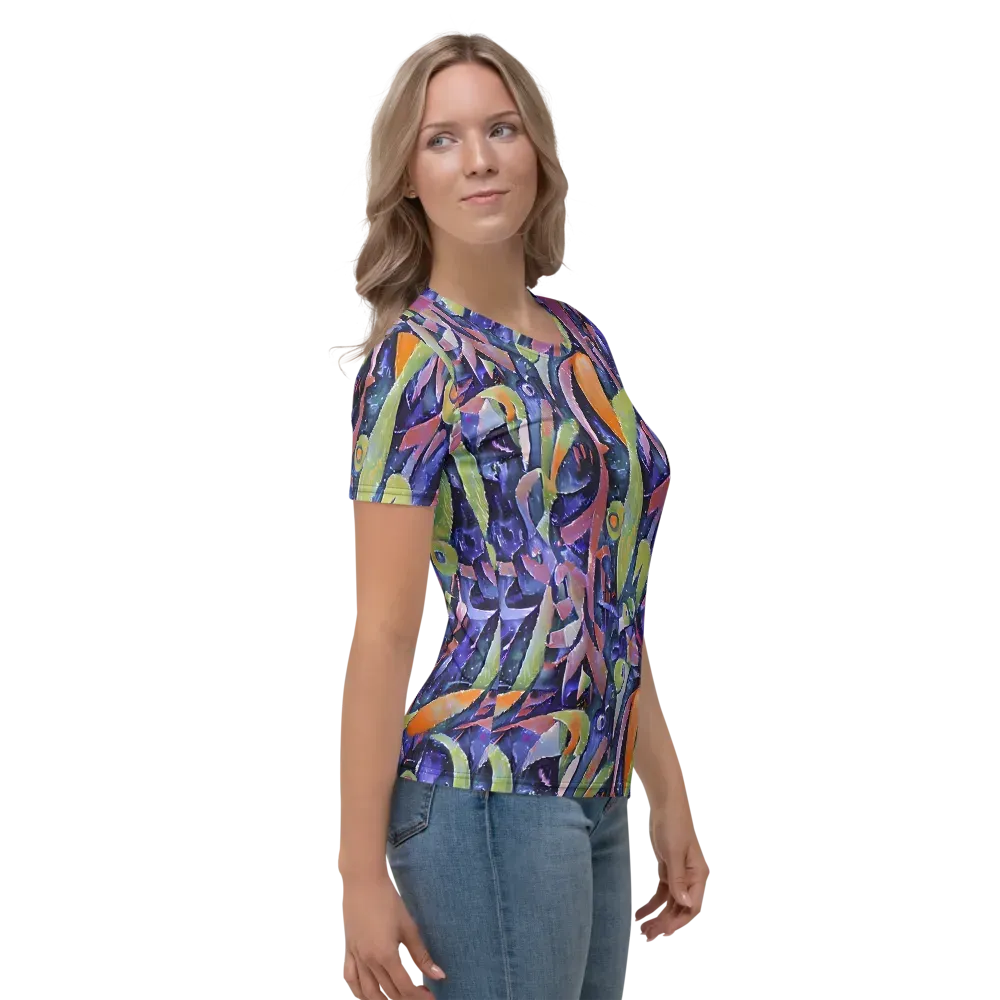 Galactic Brushwork on Women's Crew Neck T-Shirt — Right