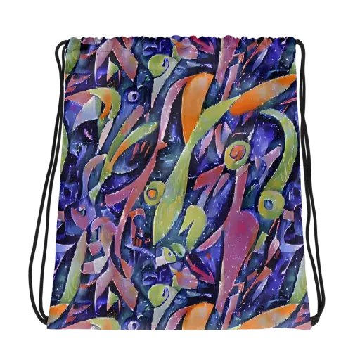 Galactic Brushwork on a Drawstring Bag