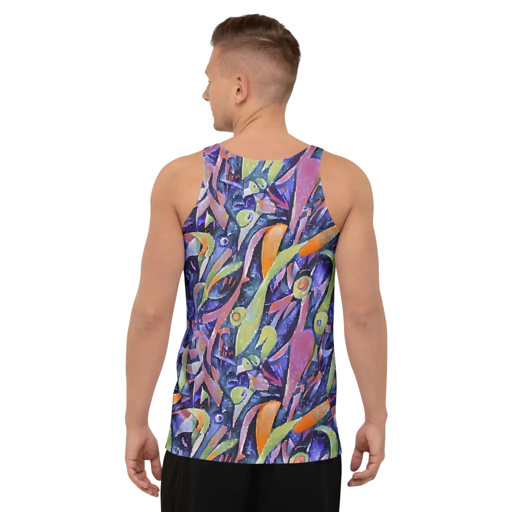 Galactic Brushwork on Men's Tank Top — Back