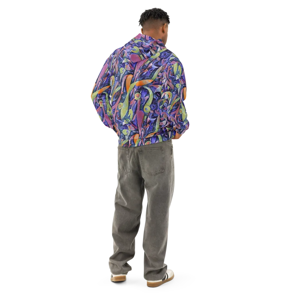 Galactic Brushwork on Cotton Hoodie — Back