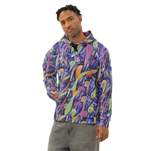 Galactic Brushwork on a Cotton Hoodie