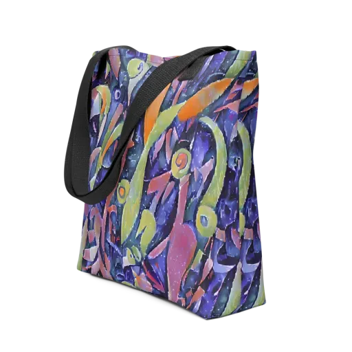 Galactic Brushwork on a Tote Bag