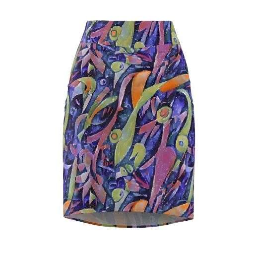 Galactic Brushwork on a Pencil Skirt