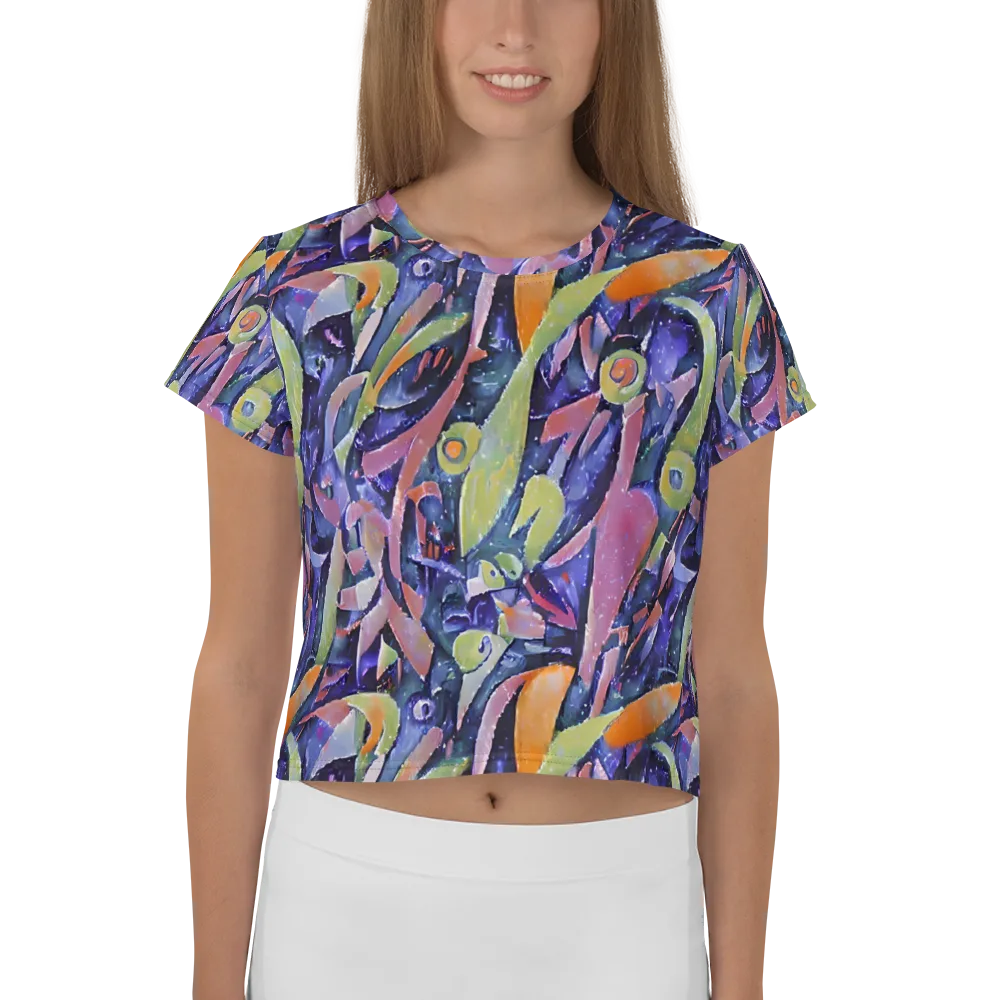Galactic Brushwork on Crop Tee — Front