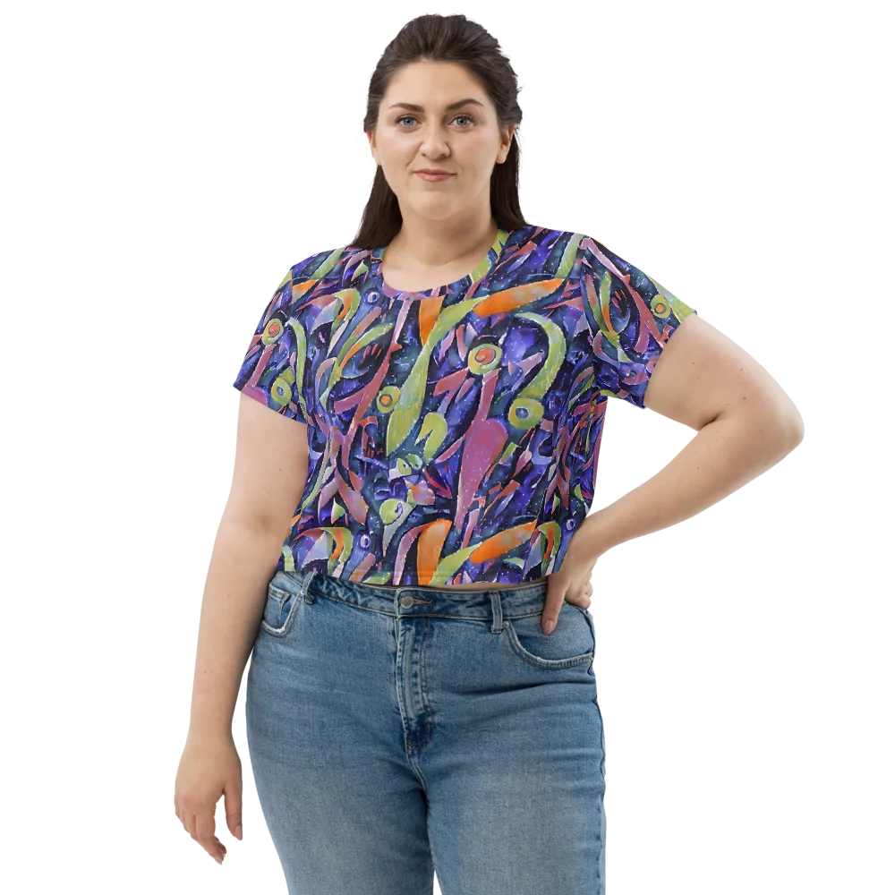 Galactic Brushwork on Crop Tee — Front