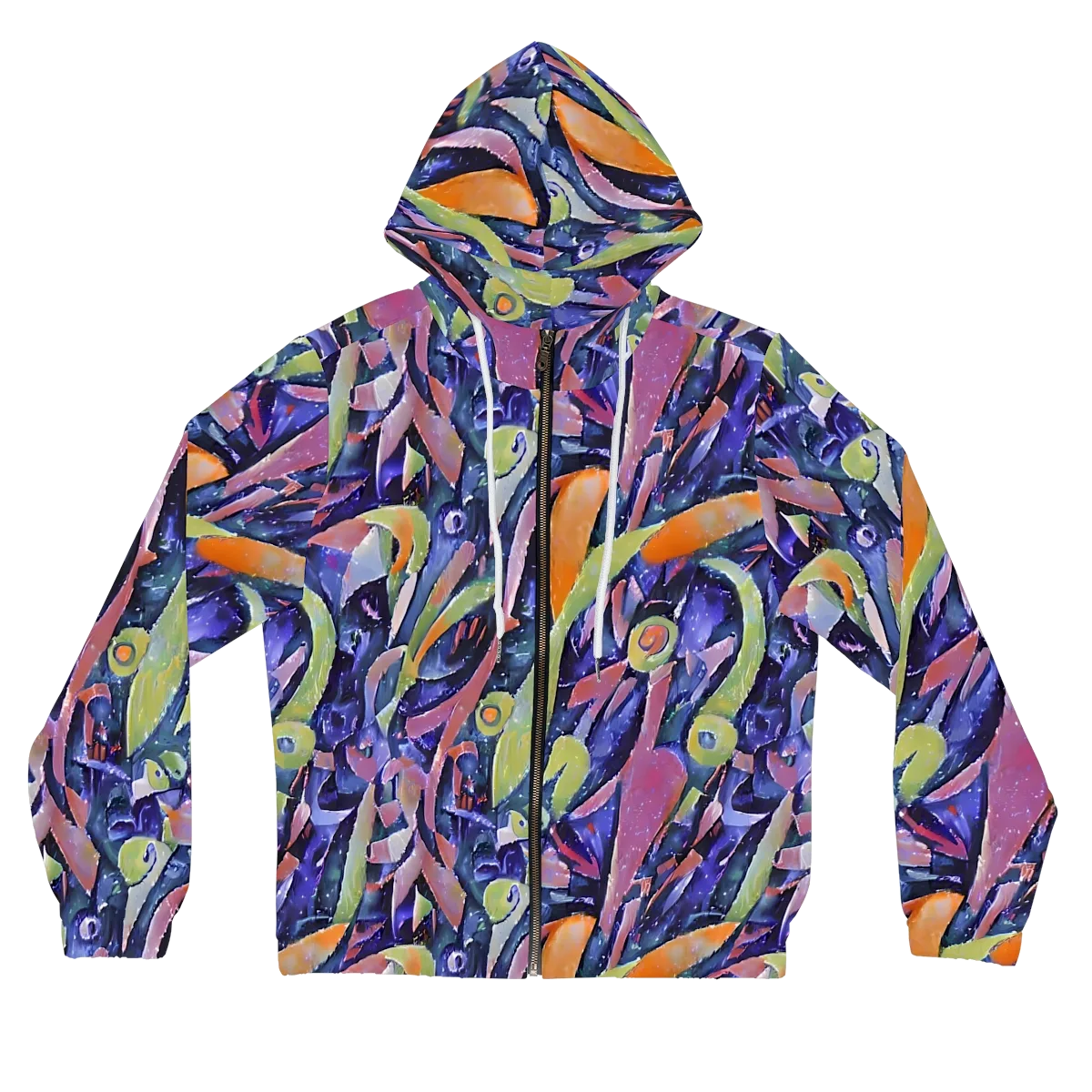 Galactic Brushwork on Women's Full-Zip Hoodie — Front